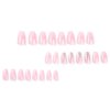 Foccna French Tip Press on Nails Medium Gradient Fake Nails Coffin Bling Glossy Pink False Nail Tips Artificial Finger Manicure for Women and Girls -24pcs