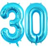 40 Inch Blue 30 Number Balloons, Jumbo Foil Balloons for 30th Birthday Party Decorations Supplies / 30th Anniversary Event