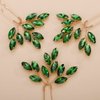 Rumtock 3pcs Vintage Green Crystal Hair Pins Set for Wedding Brides Women Girls Handmade Sparkle Hair Jewelry Piece (Emerald Green)