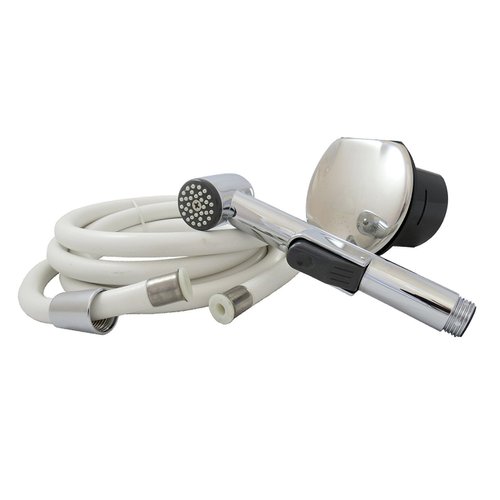 Polished 316 cast stainless steel transom shower with 8' stainless steel hose