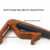 WINGO Classical Flat Guitar Capo for Nylon String Guitars-Rosewood Finish with 5 Picks.