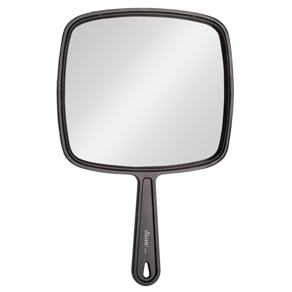 Diane Professional Quality Hand Mirror – Hand Held Mirror with Handle, Single Sided Vanity Makeup Mirror for Women, Men, Salon, Barber, Shaving, and Travel, Medium 7.5" x 10.75" In Black
