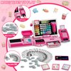 Wee Wonders 63PCS Cash Register for Kids, Kids Cash Register with Real Calculator, Pretend Play Store with Music/Motorized Conveyor/Play Money/Food Toys, Learning Toys for Boys Girls 3+, Pink