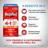 Megared Advanced 4in1 Omega-3 Fish Oil + High Absorption Krill Oil 500mg, Concentrated Omega-3 Fish & Krill Oil Supplement for Heart, Joints, Brain & Eyes, 40 Count