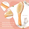 2 Pcs Dry Brushing Body Brush Natural Boar Bristle Body Brush Dry Skin Scrub Brushes with Contoured Wooden Dry Brushes for Back Legs Feet Exfoliates Dead Skin