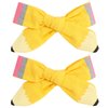 Bow Hair Clips Back to School Hair Bows for Girls Cute Yellow Pencil Clips Hair Bow Barrette Ribbon Snap Hairpin Handmade Graduation Season Decor Hair Accessories for Students Hair Accessories 2Pcs