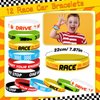 BOIKOKY 110 PCS Race Car Party Favors Birthday Supplies with Drinking Straws, Silicone Bracelets, Bubble Wands, Keychains, and Racing Car Pinata for Boys Goodie Bag Stuffers
