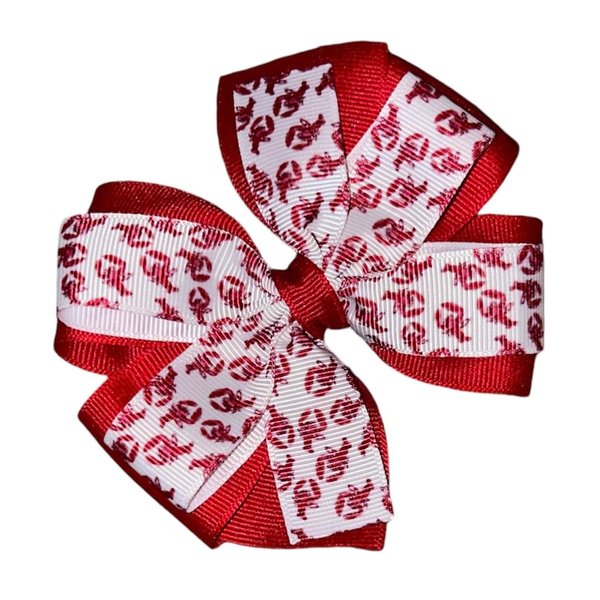 Lobster Crayfish Pinwheel Hair Bow 4" Red