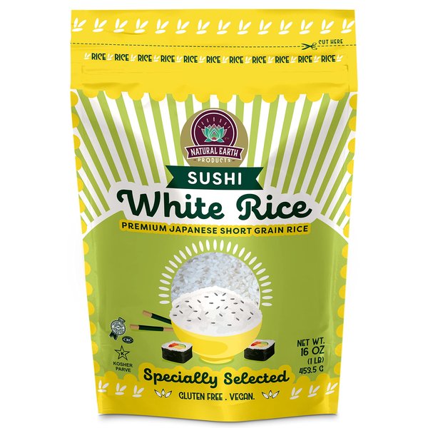 White Sushi Rice, Premium Japanese Short Grain Rice, Specially Selected, Kosher Certified, 16 Oz (Single)