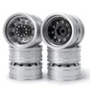 QUE-T 4pcs Aluminum Rear Wheel Hubs Rims for 1/14 Tamiya Tractor Climbing Trailer RC Car Upgrade Parts