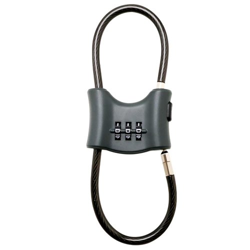 Bosvision 3-Digit Combination Lock with Braided Steel Cable – Secure Helmet, Backpack, Ski Gear, Luggage, Stroller – Dual Loop, Travel-Friendly Padlock