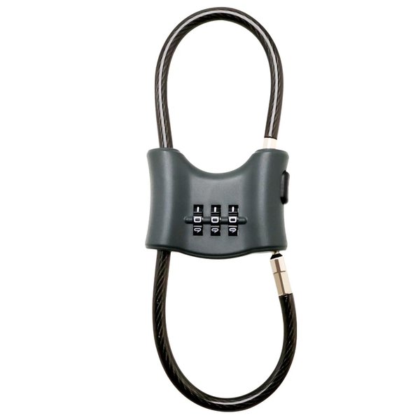 Bosvision 3-Digit Combination Lock with Braided Steel Cable – Secure Helmet, Backpack, Ski Gear, Luggage, Stroller – Dual Loop, Travel-Friendly Padlock