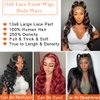 KALASHOW 250% Density 13x6 Lace Front Wigs Human Hair HD Body Wave Lace Front Wigs Human Hair for Black Women Glueless Wigs Human Hair Pre Plucked Natural Hairline with Baby Hair 28 Inch