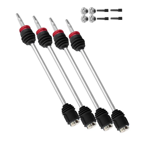 RCMYou RC Upgrades Part for 1/10 T-Maxx/Revo/E-Maxx(First Generation),Drive Shaft Axles Front Rear #45 Steel Driveshafts CVD Upgrades Parts Hop-up,Replace #5451R,4-Pack,Black (More Powerful)