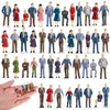 80 Pcs Mini People Figurines 1:50 Scale Model Trains Architectural Painted People Figures Tiny People Plastic Miniature Figurines Sand Tray Miniatures Sitting Standing Toy People for Miniature Scenes