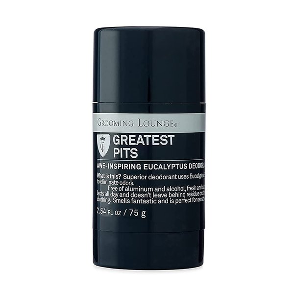 Grooming Lounge Greatest Pits Deodorant, Natural, Aluminum Free Deodorant for Men and Women, Paraben-Free, Sulfate-Free, Fresh and Clean, 2.54 oz