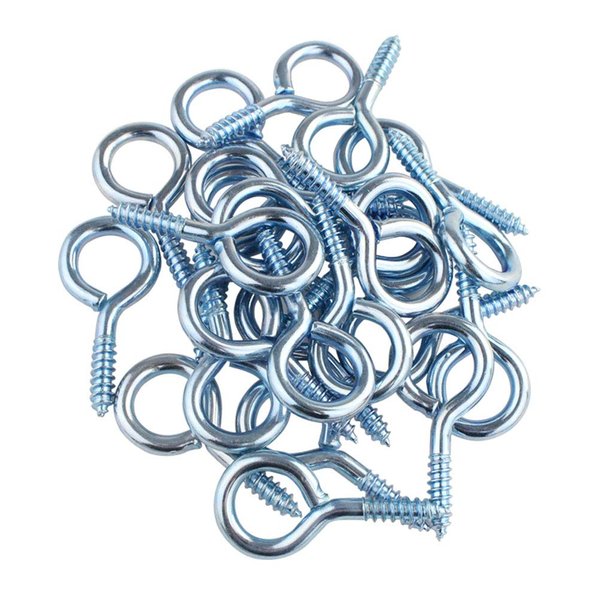 Wobe 50Pack of Eye Screws 1-5/8 Inch Eye Shape Screw Hooks Thread Self-Tapping Hanging Hooks Eyebolt Ring (1-5/8" Overall Length | 1/2" Eye Inner Dimension) Zinc Plated