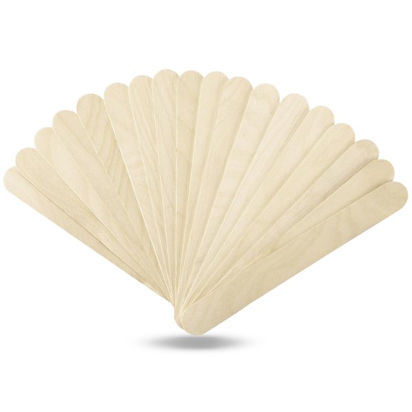 WISYOK 60 Pcs Wood Craft Sticks 5.9 Inch, Ice Cream Sticks, Wooden Jumbo Sticks, Popsicle Sticks, Ideal for Building Model, Kids Handicraft, and Creating Craft Projects