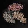 JWICOS Crystal Bride Wedding Hair Comg Bridal Hair Comb Hair Clip Flower Wedding Hair Accessories for Women and Girls (Rose Gold)