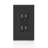 Leviton 15 Amp Decora Tamper-Resistant Duplex Electrical Wall Outlet, Black, T5325