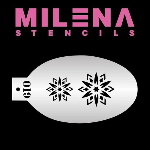 Milena Stencils - Snowflakes 019 - Professional Face & Body Painting Stencils for Kids Party, Halloween, Reusable Tattoo Stencil, Face Painting Template
