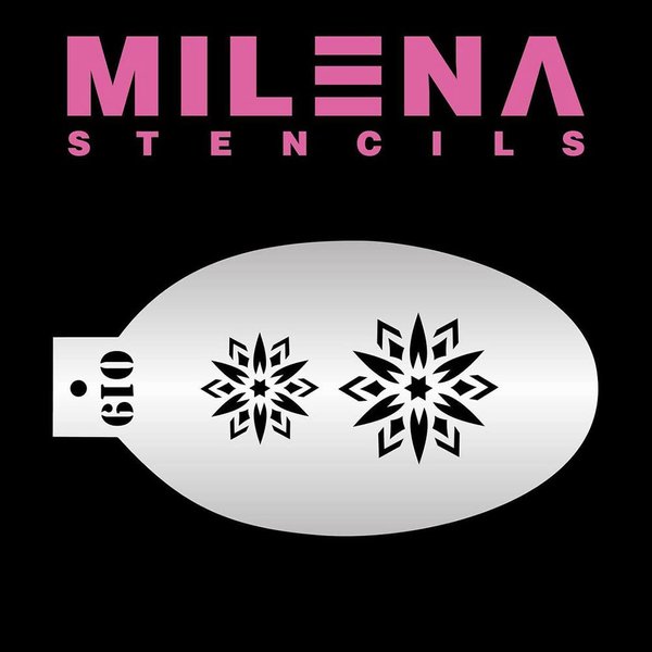 Milena Stencils - Snowflakes 019 - Professional Face & Body Painting Stencils for Kids Party, Halloween, Reusable Tattoo Stencil, Face Painting Template