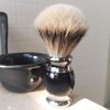 Je&Co 100% Silvertip Badger Hair Shaving Brush, Handmade Shaving Brush with Fine Resin Handle and Stainless Steel Base (Black)