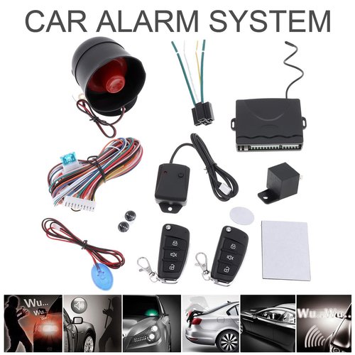 ePathChina Universal 12V Auto Car Alarm Keyless Entry System with Remote Control Siren Sensor