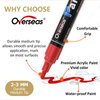 Overseas White Paint Pens Paint Markers - Permanent Acrylic Markers 2 Pack, Water Based, Quick Dry, Waterproof Paint Marker Pen for Rock, Wood, Plastic, Metal, Canvas, Glass, Fabric, Mugs. Medium Tip