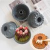 Heluok 4PCS Small Bundt Cake Pan, Mini Bundt Pan, Nonstick Fluted Tube Cake Molds, Carbon Steel Round Pound Cake Pan, Reusable Baking Cup for Kugelhopf, Cake, Brownie - 4Inch，Marble