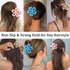 WUBAYI 6Pcs Flower Hair Claw Clips, Cute Frosted Flower Clips, Non-Slip Strong Hair Claw Clips for Thick Thin Hair, Women Girls Hair Styling Accessories Holiday Gifts