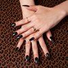 GoldFinger Press On Full Cover False Nails Kit with Glue, Solid Color Black Nails, Ready to Wear Gel, Medium, Long Length Nails (Crisp Air)