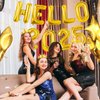Gold Hello 2025 Balloons Numbers New Years Decorations with Star Balloons for New Years Eve Party Supplies 2025, New Year Balloons for Happy New Year Decorations 2025, NYE Decorations 2025