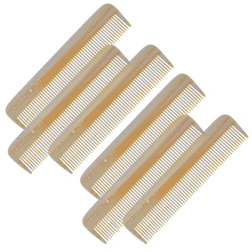 Giorgio G40 Handmade All Fine Tooth Pocket Comb, Hair Comb Straightener for Everyday Grooming Styling Hair, Mustache and Beard for Men Women and Kids, Use Dry or with Balms, Saw Cut and Polished