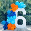 Orange and Blue Balloons, 12 Inch Orange Blue Latex Balloons Orange Blue White Party Balloons Orange Dark Blue Light Blue Balloons for Kids Birthday Baby Shower Outer Space Theme Decoration