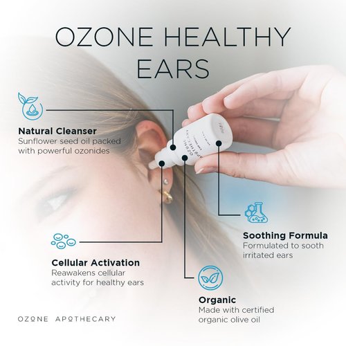 Ozone Apothecary Organic Ear Drops | Ozone Oil Infused Ear Care | Ozonated Oil to Nourish, Protect & Cleanses for People and Pets
