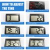 Shudyear Small Digital Clock， with Jumbo LCD Time & Day Display，Mini Automotive Small Digital Clock Battery Operated for Desktop Nightstand Pocket Car Truck Dashboard & Air Vent (Black)