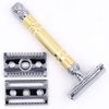 Parker THE CONVERTIBLE 69CR Duel Head Double Edge Safety Razor with Both Open and Closed Comb Heads Included to Customize your Shave, Includes 5 Parker Blades too