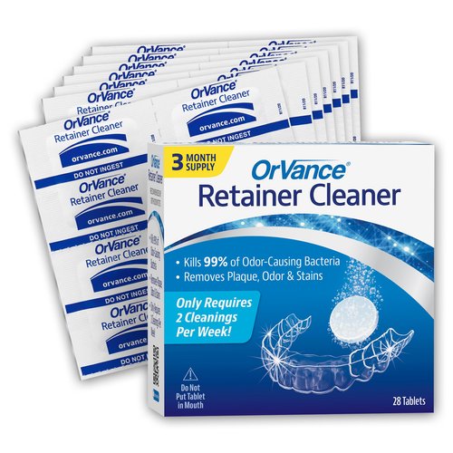 OrVance Retainer Cleaner Tablets (3 Month Supply) | Only 2 Cleanings Per Week Required | Removes Odors, Stains, Plaque for Invisalign, Mouth/Night Guards, and Removable Dental Appliances