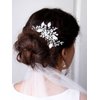 Kercisbeauty Bridal Hair Comb Wedding Hair Accessories for Brides Evening Party Crystal Silver Leaf Headband