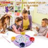 Pakoo Magnetic Fishing Game Toys, Rotating Board Game with Music Including 21 Fishes, 4 Random Color Fishing Poles and 4 Small Fish Buckets, Party Game Toys for Kids Age 4 5 6 7 8 and Up