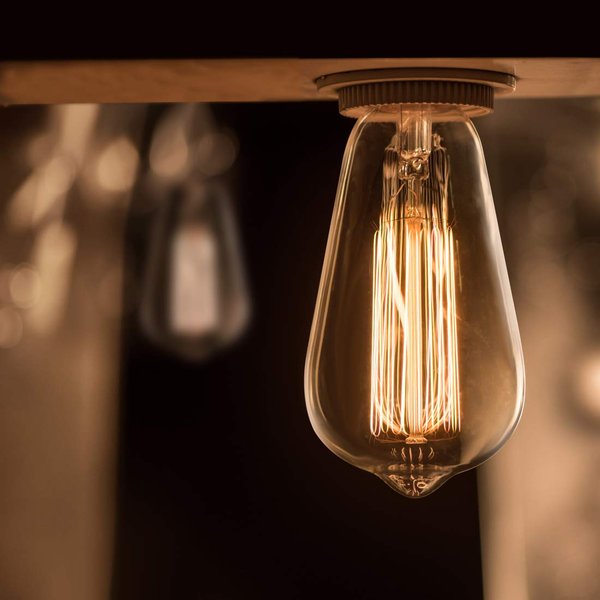 LUXON Edison Bulb Antique Vintage Style Light Bulbs Dimmable Amber Warm 60W E26 Base for Wall Sconce Pack of 2
