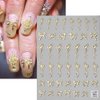 5D Ribbon Bow Nail Stickers Laser Pink Bowknot Nail Art Stickers for Nail Designs Bronzing Gold Silver Bow Nail Decals Cute Bow Stickers for Nails Sweet Nail Bows Self-adhsive Sticker Nails for Women