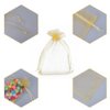 G2PLUS Organza Bags 4×6 Inches, 100PCS Gold Organza Gift Bags with Drawstring, Organza Mesh Jewelry Pouches, Sheer Candy Bags for Christmas, Wedding Party Favors