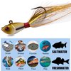 OROOTL Bucktail Jigs Saltwater Hair Jigs, 5pcs Bucktail Fishing Lures Surf Fishing Jigs Bucktail Hair Jigs for Bass Striper Flounder Snook Bluefish Halibut Redfish Fishing 1/4oz-2oz
