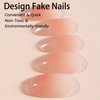 Tyuimhx Cat Eyes Press on Nails Medium Coffin Fake Nails Glitter French Tip False Nails With Designs Glossy Full Cover Stick on Nails Acrylic Artificial Nails for Women Girls Glue on Nails 24Pcs