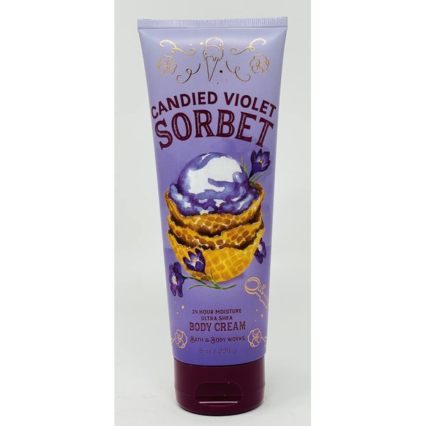 Bath & Body Works, Signature Collection Ultra Shea Body Cream 8 Ounce (Candied Violet Sorbet)