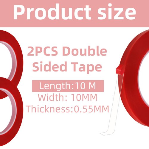 2 Rolls Double Sided Tape 33ft Adhesive Tape Nail Tape for Press On Nail Packaging Display Multipurpose Mounting Tape Waterproof Removable Clear Mounting Tape Picture Hanging Adhesive Strips