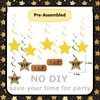 VIP Red Carpet Decorations,Black Gold Welcome VIP Banner with Star Hanging Swils for Movie Night Birthday New Years Eve Party Decorations Home Indoor Supplies