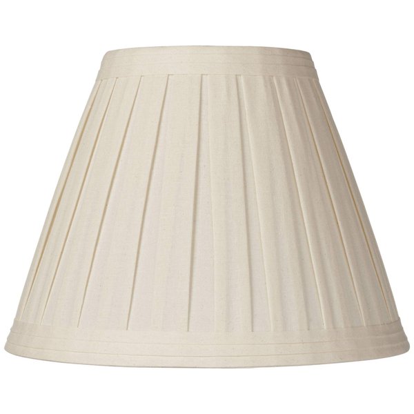 Creme Linen Medium Box Pleat Lamp Shade 7" Top x 14" Bottom x 11" High (Spider) Replacement with Harp and Finial - Springcrest